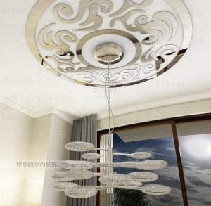 213DIY-3d-vinyl-acrylic-mirror-wall-sticker-home-decor-art-decal-novelty-household-circle-Ceiling-Decorative