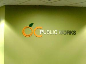 OC Public Works-lobby sign